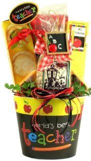 World?s Best Teacher, Gift Basket for Teachers  Gourmet Snacks And Hors Doeuvres Gifts  Grocery & Gourmet Food