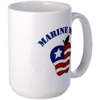  Marine Mom Patriotic Apple Large Mug Large Mug   Standard Kitchen & Dining
