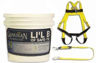 Guardian Fall Protection 00875 Li'l Bucket of Safe Tie with XL HUV, Shock Absorbing Lanyard and Red Nylon Bag   Fall Arrest Restraint Ropes And Lanyards  
