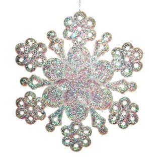 5" Crystal Snowflake Honeycomb Glitter Christmas Ornament #W2401   Decorative Hanging Ornaments