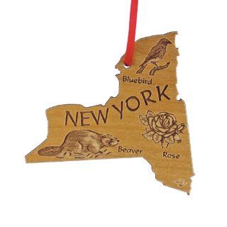Advent Ornaments State Souvenir "NEW YORK", Laser Cut and Engraved Wood Christmas Tree Ornament   Decorative Hanging Ornaments
