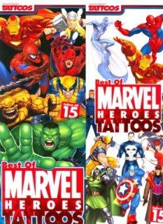 Best of Marvel Comic Heroes Vending Tattoos w/Display Card 