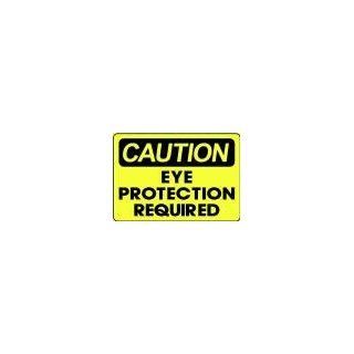 CAUTION EYE PROTECTION REQUIRED 10x14 Heavy Duty Indoor/Outdoor Plastic Signs Industrial Warning Signs