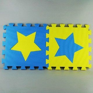 New 10pc 11.8"*11.8" Puzzle Floor GYM Soft Kids Foam Mat Star Yellow&blue Cute Gift Fast Shipping and Ship Worldwide 
