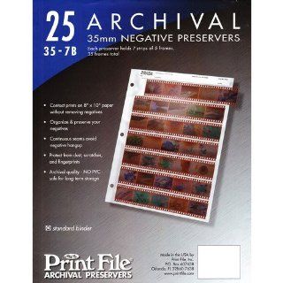 Archival Storage Sheets 35 7B25 for 35mm Film Negatives 7 Strips 25 Pack PRINTFILE