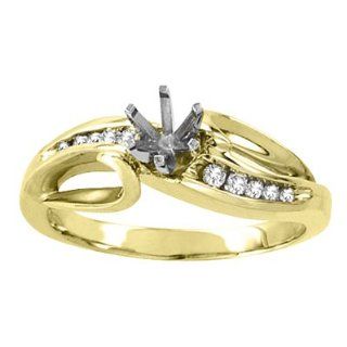 14k Gold Engagement Semi Mount Ring with 0.15ct tw Round Diamonds Jewelry