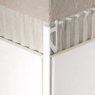 PVC Edge Protector Trim Tile Thickness Compatibility 1/2", Finish Jasmine White
