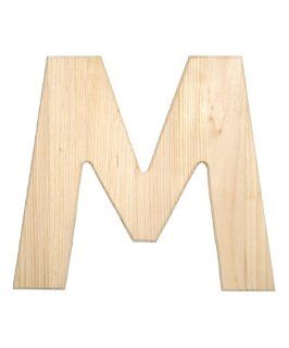 Darice 0993 M Natural Unfinished Wood Letter M, 12 Inch