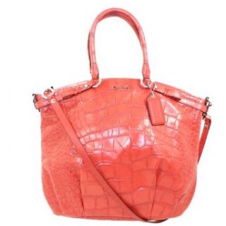 Coach Madison Embossed Exotic Lindsey Purse In Geranium Red Shoes