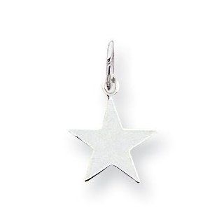 Sterling Silver Engraveable Star Disc Charm Pendants Jewelry
