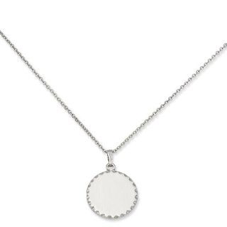 18in Medium Satin Round Engraveable Disc Necklace Jewelry