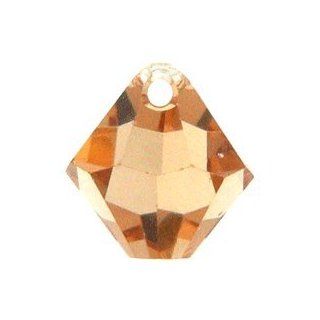 Swarovski Crystal Elements Bi Cone top drilled 8mm light colorado topaz (6 Pack)