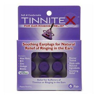 Tinnitex Soothing Earplugs for Natural Relief of Ringing in the Ears, 6 pr Health & Personal Care