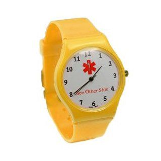 Medical ID Watch with Neon Yellow Strap Watches