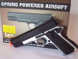HFC Tactical 1911 Spring Airsoft Pistol With Silencer  Sports & Outdoors