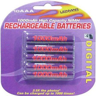 Lenmar Battery AAA 10 Pack 1.2V 1000mAh Nickel Metal Hydride Equivalent to AAA Rechargeable BatteryMaxell LR03  Digital Camera Batteries  Camera & Photo