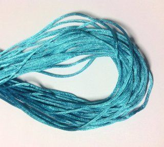 25 Yards(75feet)   2mm(1/13") Turquoise Satin Rattail Cord Chinese/china Knot Rat Tail Jewelry Braid 100% Polyester 