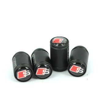 Stunning Quality Black Extra Long Metal Audi Sline S Line Tyre Valve Dust Caps with gift box Automotive