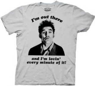 Seinfeld Classic TV Show Sitcom I'M OUT THERE KRAMER Adult Ice Grey T shirt Tee Shirt, 2XL Movie And Tv Fan T Shirts Clothing