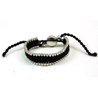Black and Silver Extend able Best Friend Bracelet By The Olivia Collection Jewelry