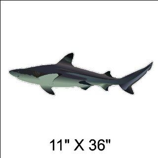 Peel and Stick Shark Decal Wall Sticker Repositionable ( 11" x 36")   Wall Decor