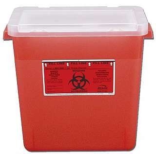 3 Gallon Sharps Container/Large Opening Lid   Red, qty 12 Health & Personal Care