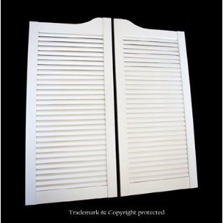 White Cafe Doors Louvered pre fit for 36" finished opening (24, 30 and 32" sizes also available)  ProLamen t.m. Anti Warp  Saloon Western Swinging Style Wood Pub Bar Door    