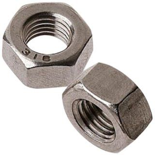 316 Stainless Steel Small Pattern Machine Screw Hex Nut, Plain Finish, #8 32 Thread Size, 1/4" Width Across Flats, 3/32" Thick (Pack of 50)