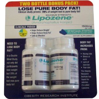 Lipozene Maximum Strength Fat Loss Supplement, 60 Capsules, 1500mg (Pack of 2) Health & Personal Care