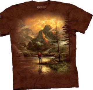 The Mountain Thomas Kinkade Almost Heaven Fishing Tee T shirt Adult XXXL Clothing