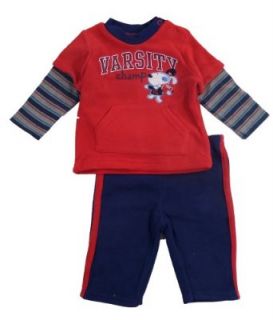 Baby Headquarters Newborn Boys Varsity Champ 2Pc Fleece Pant Set Infant And Toddler Pants Clothing Sets Clothing