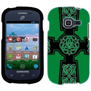 Samsung Galaxy Centura Green Celtic Cross on Black Phone Case Cover Cell Phones & Accessories