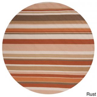 Hand hooked Shailene Striped Casual Indoor/ Outdoor Area Rug (8 Round)