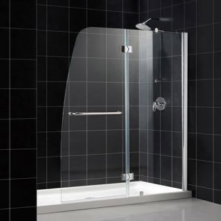 Dreamline DL6502C04CL Frameless Shower Door, 34 by 60 Aqua Hinged amp; SlimLine Single Threshold Base Center Drain