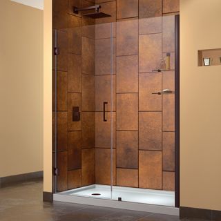 Dreamline SHDR20587210S06 Frameless Shower Door, 58 to 59 Unidoor Hinged, Clear 3/8 Glass Oil Rubbed Bronze