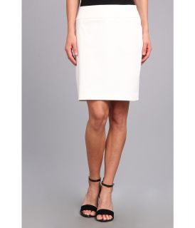 Christin Michaels Slim Skirt Solid Womens Skirt (White)