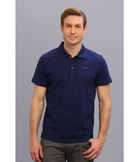 Calvin Klein S/S Polo Modeled Solid Multicount Mens Short Sleeve Pullover (Navy)