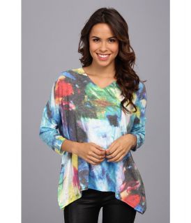 Nally & Millie Printed V Neck L/S Top Womens Long Sleeve Pullover (Multi)