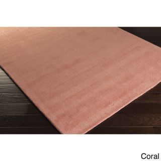 Surya Carpet, Inc. Hand loomed Tatum Solid Wool Area Rug (9 X 13) Pink Size 9 x 13