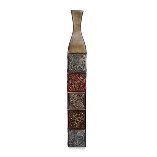 Elements 42 inch 4 color Tile Embossed Iron Decorative Vase