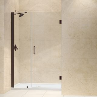 Dreamline SHDR2047721006 Frameless Shower Door, 47 to 48 Unidoor Hinged, Clear 3/8 Glass Oil Rubbed Bronze