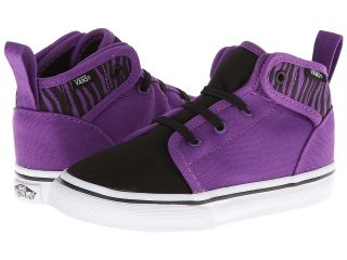 Vans Kids 106 V Mid Black/Pansy) Girls Shoes (Black)