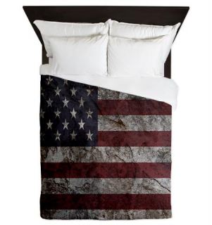  Cave Wall American Flag Queen Duvet