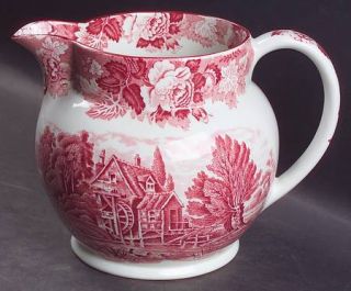 Enoch Wood & Sons English Scenery Pink (Older,Smooth) 48 Oz Pitcher, Fine China
