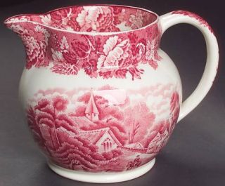 Enoch Wood & Sons English Scenery Pink (Older,Smooth) 24 Oz Pitcher, Fine China