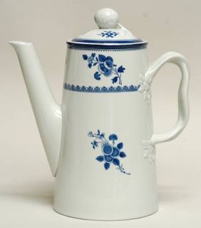 Spode Gloucester Blue (No Trim) Coffee Pot & Lid, Fine China Dinnerware   Fine/N
