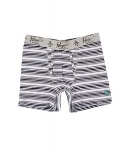 Original Penguin Fashion Stripe Cotton Stretch Boxer Brief Mens Underwear (Gray)