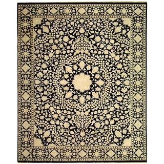Safavieh Hand knotted Ganges River Black/ Ivory Wool Rug (8 X 10)