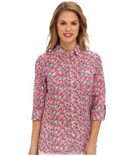 Jones New York Roll Sleeve Safari Style Shirt Womens Long Sleeve Button Up (Multi)