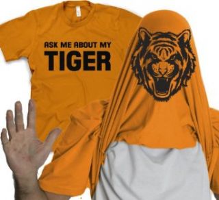 Ask Me About My Tiger T Shirt Funny Flipup Shirt Tigers Flip Tee at  Mens Clothing store Fashion T Shirts